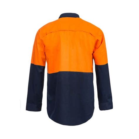 Workcraft Mens Lightweight Hi Vis Two Tone Long Sleeve Vented