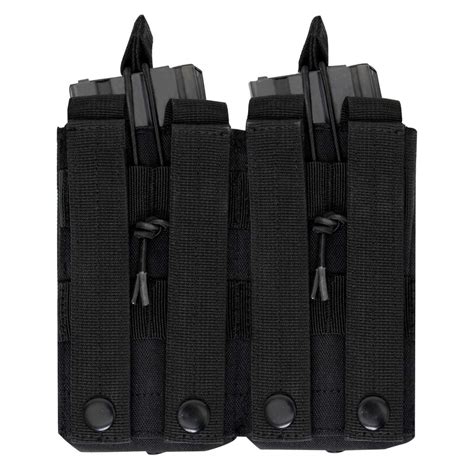 Rothco Black Molle Open Top Double Mag Pouch Robbins Airsoft