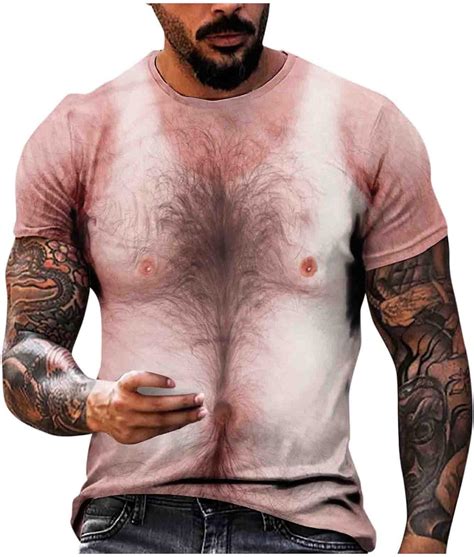 Ymosrh Mens Shirts Short Sleeve Muscle 3d T Shirt Abdominal Casual Pullover Short Top Tshirts