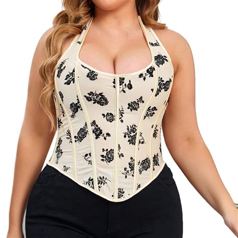 Ehqjnj Easter Black Corset Top Womens Corset Top Bustier Corset Top Tight Fitting Corset Tank