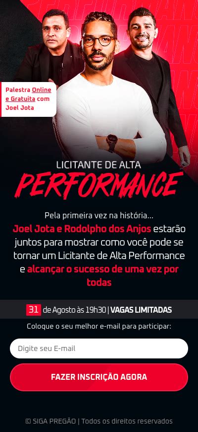 Licitante de Alta Performance Página de Captura on Behance