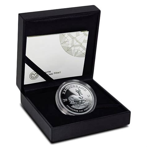 Oz Proof South African Silver Krugerrand Coin Box Coa