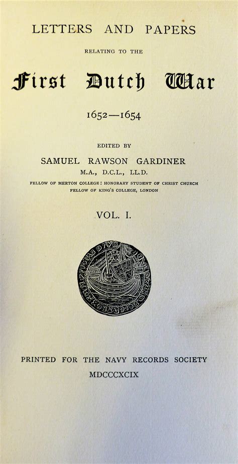 Naval Records Society Gardiner Samuel Rawson Letters And Papers