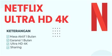 Beli Akun Sharing 1 Bulan 1 Profil UHD Region ID Netflix Terlengkap