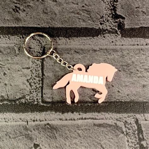 Horse Keychainkeyring 3d Printed Personalised Etsy