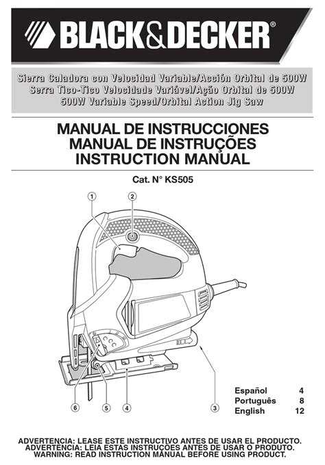 BLACK & DECKER KS505 INSTRUCTION MANUAL Pdf Download | ManualsLib