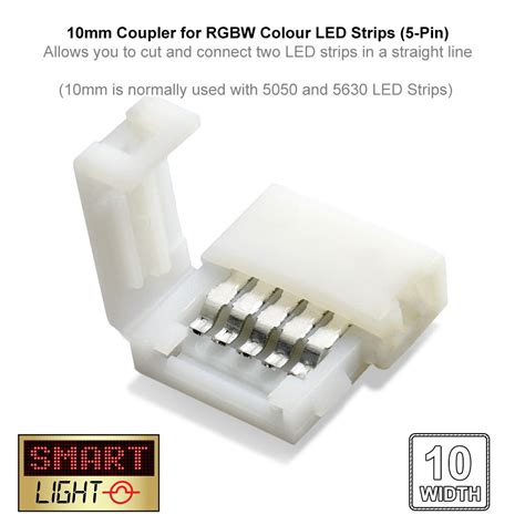 5 Pin 10mm RGBW LED Strip Straight Connector