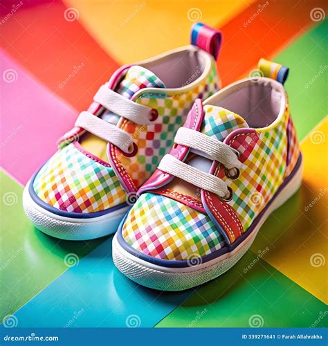 Kids Nick Shoes with Color Background Stock Illustration - Illustration