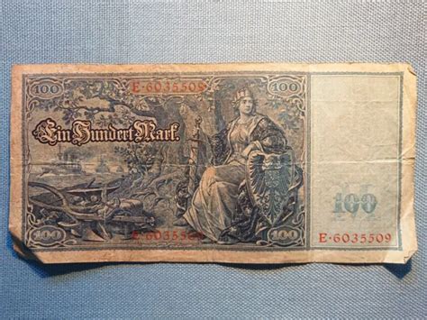 Ancienne Billets De Banque Du Reich Cent Mark Berlin Avril