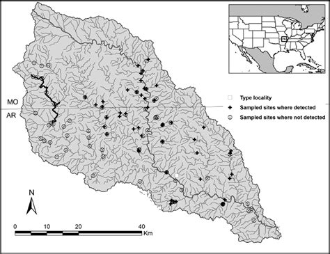 Spring River drainage of Arkansas and Missouri, U.S.A., showing 51 ...