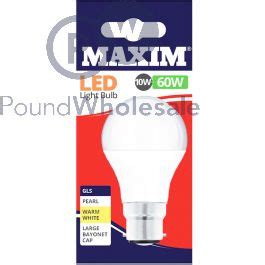 Wholesale Maxim Led Light Bulb W W Gls Pearl Warm White Bayonet Cap