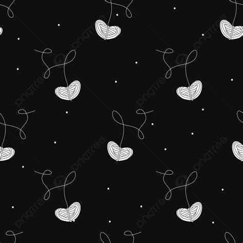 Vector Flat Silhouette Hand Drawn Seamless Pattern With Yarn Background