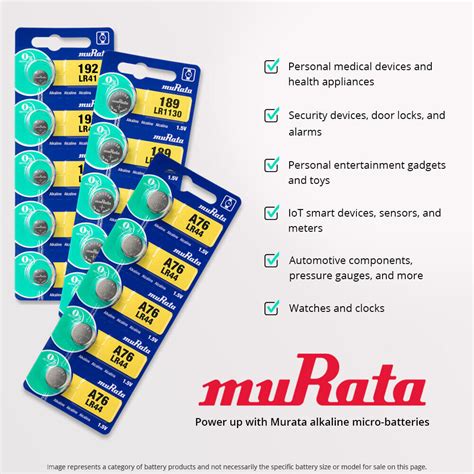 Murata LR41 192 1 5V Alkaline Button Cell Battery 5 Pack EXP 08