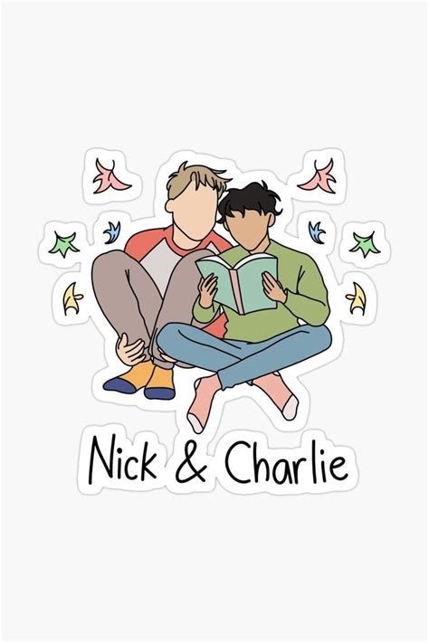 Heartstopper Nick Nelson And Charlie Spring Reading A Book Sticker