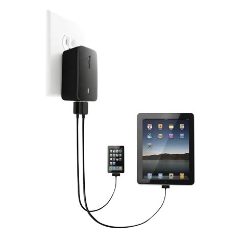 Dual Charger for iPad® - APA15US - Black: Chargers: Targus