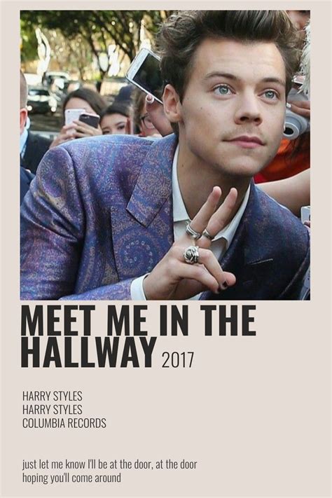 Meet Me In The Hallway By Harry Styles Minimalistische Filmposter