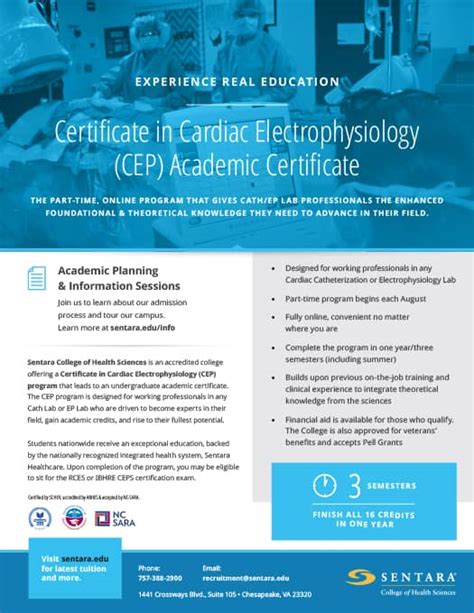 Cardiac Electrophysiology Cep Certificate Program Sentara College