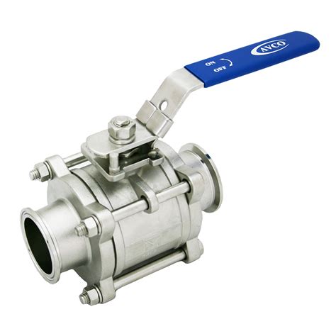 500 Series Economy 3 Piece Sanitary Ball Valve With No Mount Or