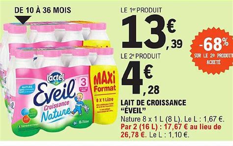 Promo Lait De Croissance Veil Chez E Leclerc Icatalogue Fr