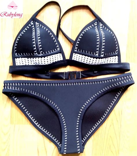 Neoprene Swimwear Bikini Hot Womens Crochet Handmade Neoprene Bikini