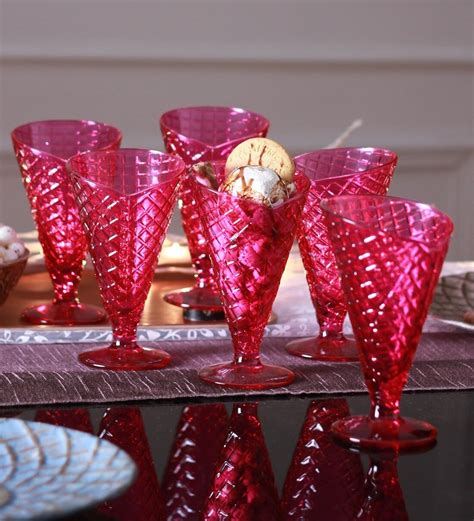 Buy Glass 280 Ml Pink Dessert Bowl Set Of 6 By Bormioli Rocco At 25 Off By Bormioli Rocco