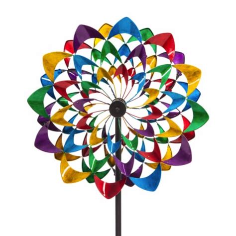 Evergreen 84 H Wind Powered Lighted Wind Spinner Multicolor Flower