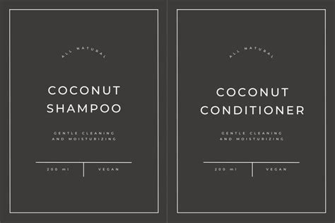 Shampoo And Conditioner Label Template Etsy