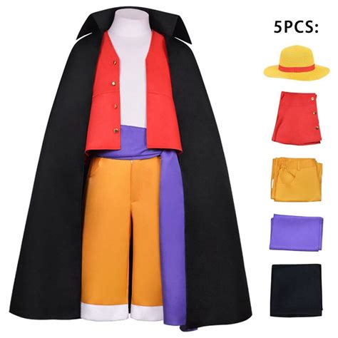 Anime Monkey D. Luffy Cosplay Wano Country Costume Trench Coat And ...