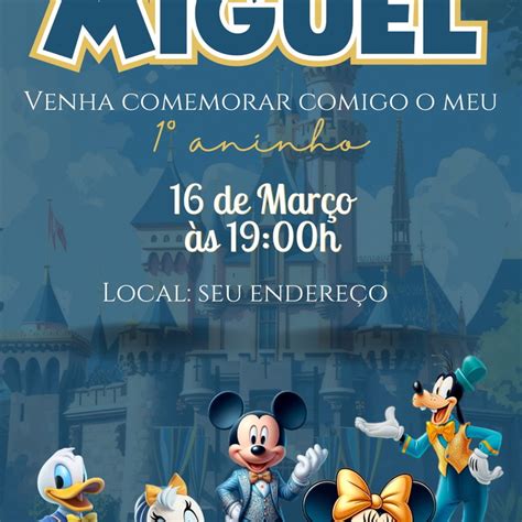 Convite Digital Mickey Mouse Realeza Elo7 Produtos Especiais