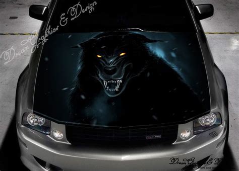 Car Hood Wrap Decal Wolf Angry Vinyl Sticker Graphic Etsy Truck Decals Car Hood