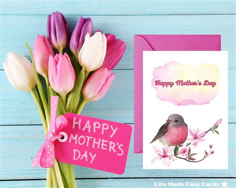 Happy Mothers Day Printable Card Digital Mothers Day Card Etsy