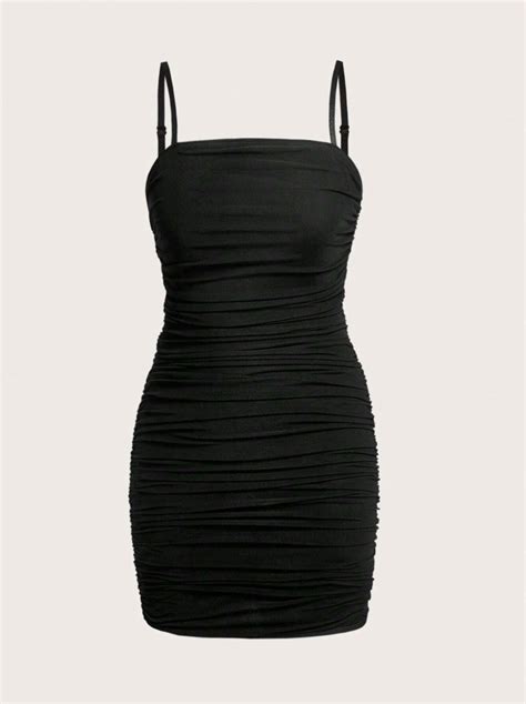 Ananya Black Cami Bodycon Dress La Chic Pick
