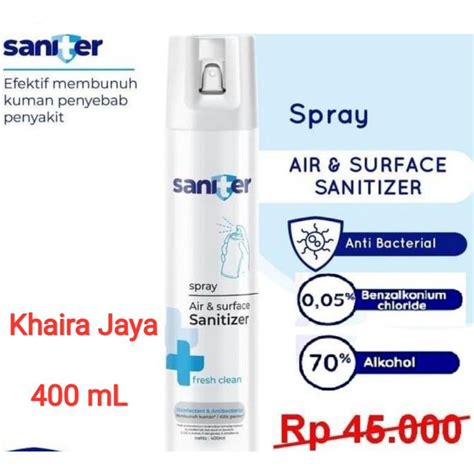 Jual Disinfectant Aerosol Saniter Air Sanitizer Spray 400 ML Shopee