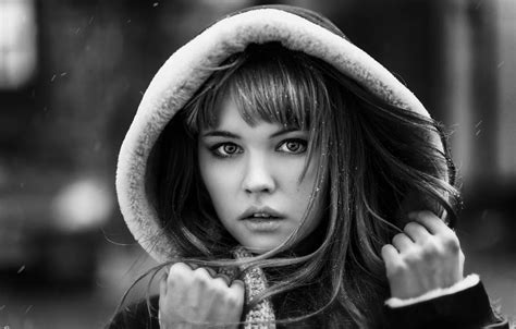 Wallpaper Cold Winter Look Girl Snow Face The Wind Sweetheart