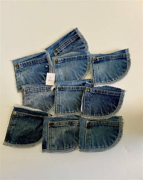 Pockets Reclaimed Salvaged Denim Blue Jean Coin Pockets Watch Etsy