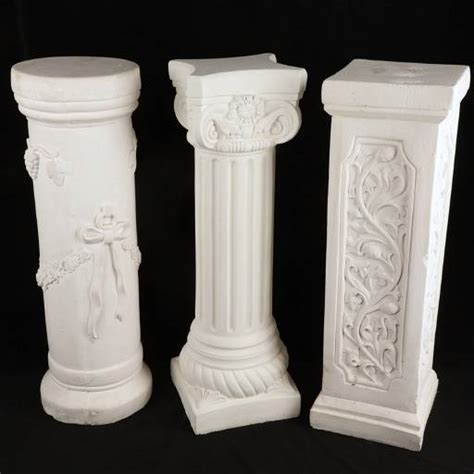 3 Plaster Column Form Pedestals