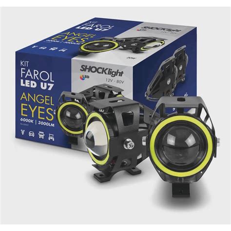 Farol De Milha Moto O Par Interruptor Universal Angel Eyes Led