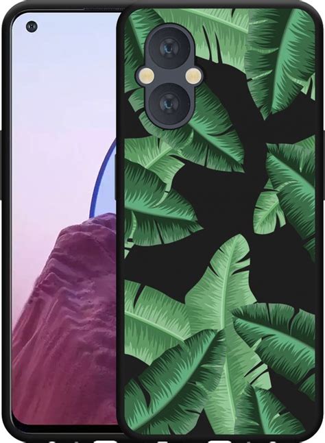 OnePlus Nord N20 Hoesje Zwart Palm Leaves Designed By Cazy Bol