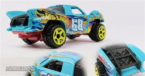 TURBOLIDO Cars Hot Wheels Baja Truck HW BFG Aqua Blue With Flames