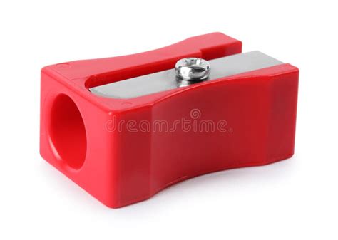 Bright Red Pencil Sharpener Isolated On White School Stationery Stock Image Image Of Closeup