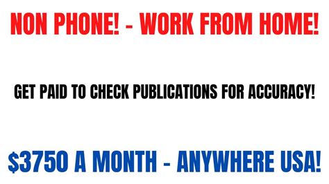 Non Phone Work From Home Job Get Paid To Check Facts A