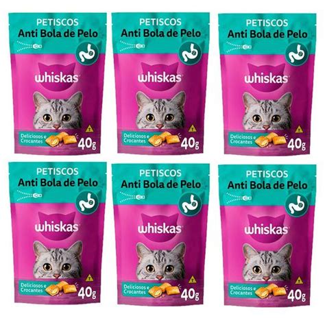 Kit Un Petisco Whiskas Temptations Anti Bola De Pelo Gatos Adultos G