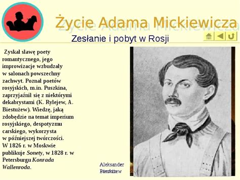 Prezentacja Ycie I Tw Rczo Adama Mickiewicza Wiat Prezentacji