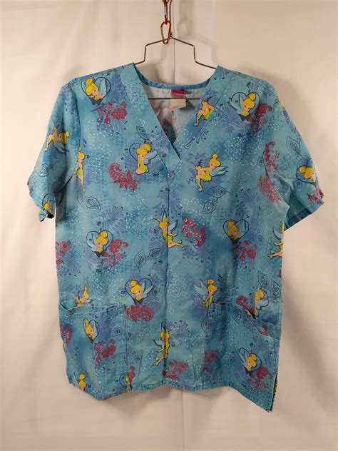 The Wonderful World Of Disney Tinkerbell Short Sleeve Scrub Top Size