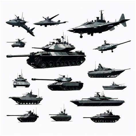 A Collection Of Military Ships Including A Military Aircraft Premium