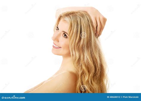 Portrait Of Nude Woman Looking Up Stock Photo Image Of Person Makeup