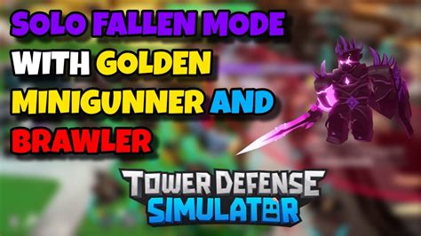 Solo Fallen With Golden Minigunner Brawler And Support Roblox Tower