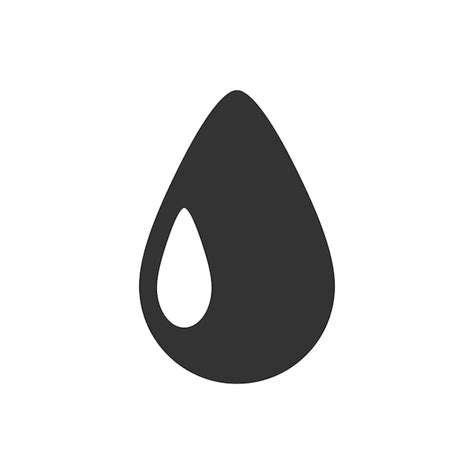 Icono De Gota De Agua En Blanco Y Negro Vector Premium