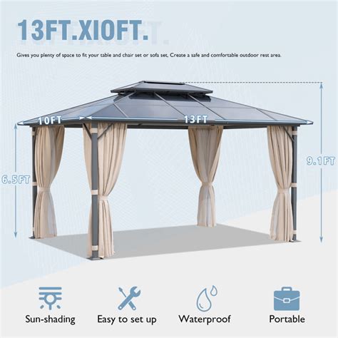 JolyDale 13 Ft W X 10 Ft D Patio Hardtop Gazebo Reviews Wayfair