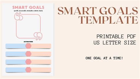 SMART Goals Template Set Your Goals One at a Time - Etsy